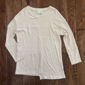 Anthropologie Saturday Sunday Cream Pink Patchwork Women's Sweater